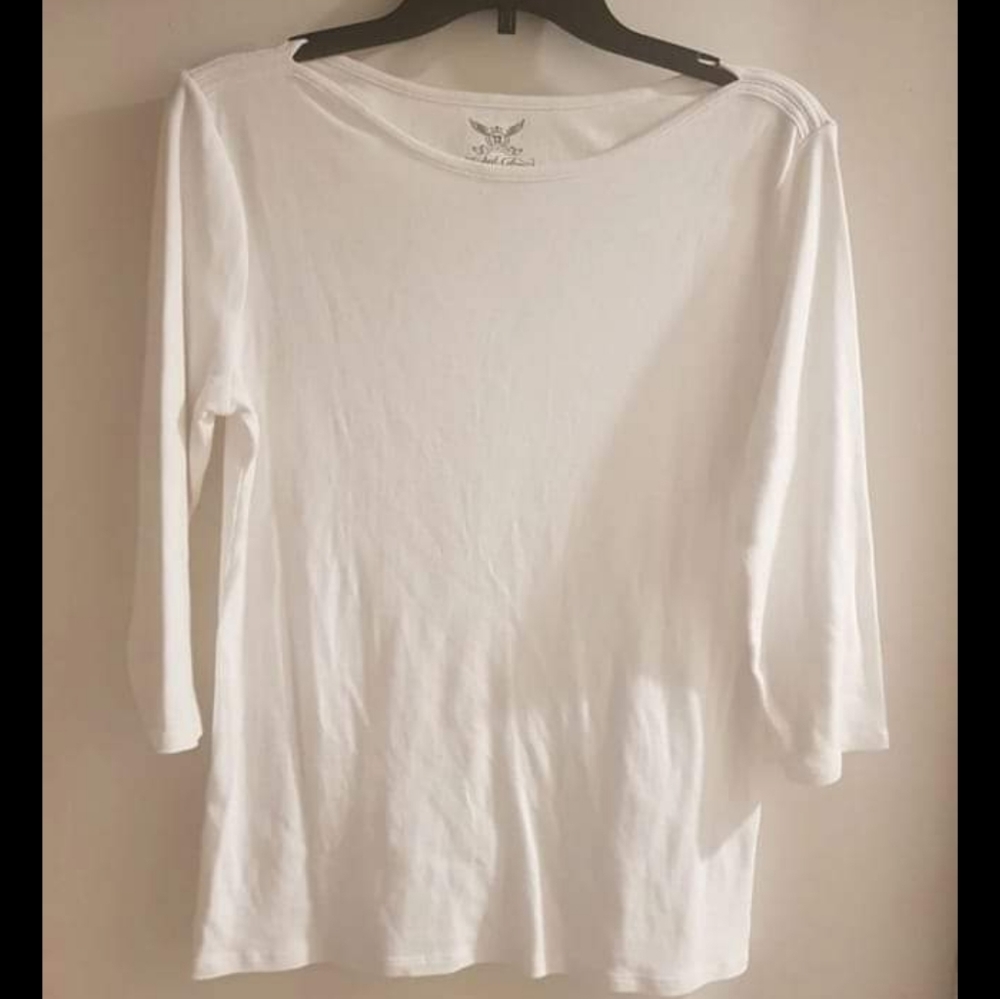 3/4 sleeve white shirt